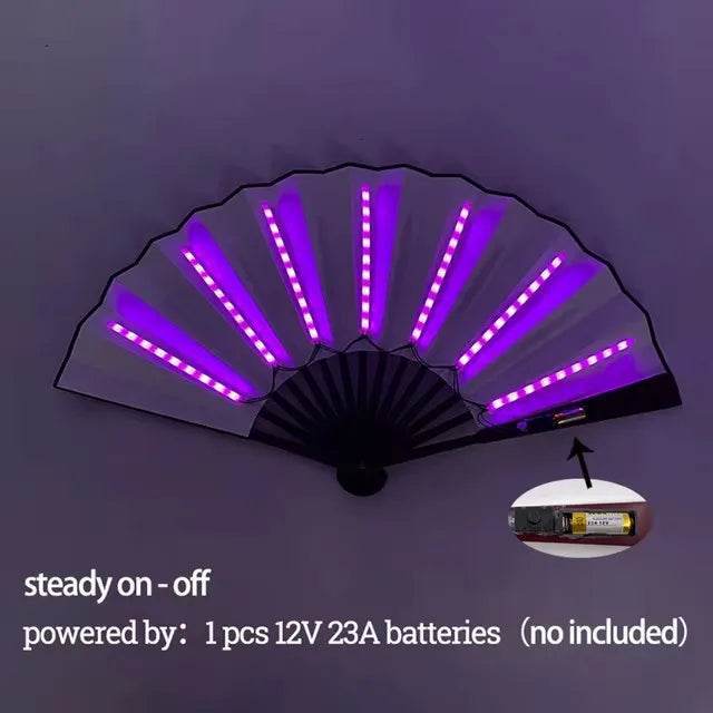 LED Party Light Rechargeable Glow Folding 366 RGB Dancing Fans LED Party Light Party Essentials Mad Fly Essentials