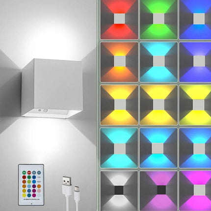 Rechargeable RGB Remote Square LED Wall Sconce - LED Wall Sconce - STRYVISM - Mad Fly Essentials