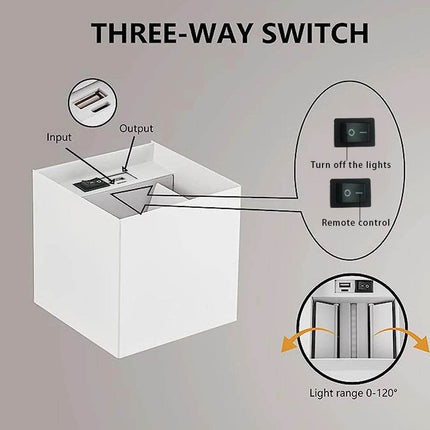 Rechargeable RGB Remote Square LED Wall Sconce - LED Wall Sconce - STRYVISM - Mad Fly Essentials