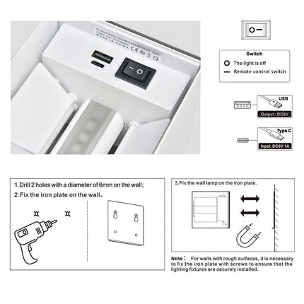 Rechargeable RGB Remote Square LED Wall Sconce - LED Wall Sconce - STRYVISM - Mad Fly Essentials