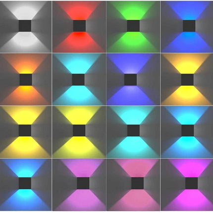 Rechargeable RGB Remote Square LED Wall Sconce - LED Wall Sconce - STRYVISM - Mad Fly Essentials