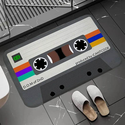 Retro Cassette Tape Super Absorbent 3D Doormat - 3D Doormat - Retro Rugs - Mad Fly Essentials