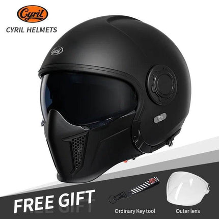 Retro Double Visor Teeth Motorcycle Helmet - Motorcycle Helmet - Cyril - Mad Fly Essentials