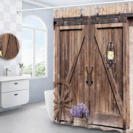 Retro Rustic Farmhouse Shower Curtain Set Bathroom Decor - Bathroom Decor - Retro Rugs - Mad Fly Essentials