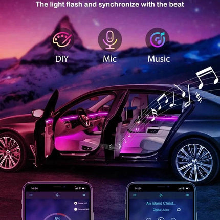 RGB LED Neon Car Interior Fiber Strip Auto LED Light - Auto LED Light - KIEND - Mad Fly Essentials