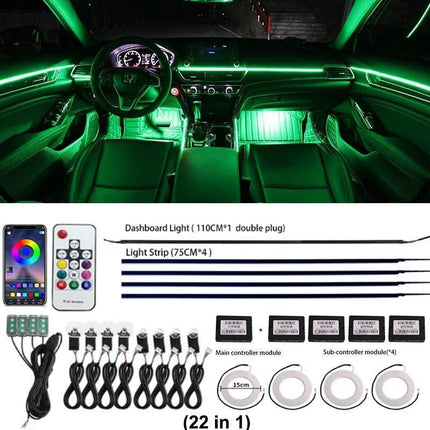 RGB LED Rainbow Remote Interior Lighting Auto Essentials - Auto Essentials - Guadsun - Mad Fly Essentials