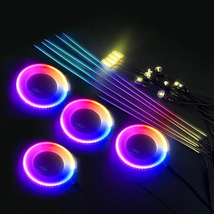 RGB LED Rainbow Remote Interior Lighting Auto Essentials - Auto Essentials - Guadsun - Mad Fly Essentials