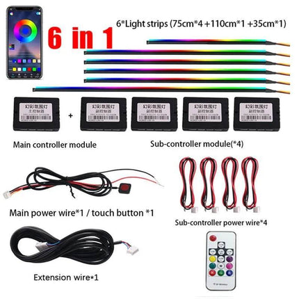 RGB LED Rainbow Remote Interior Lighting Auto Essentials - Auto Essentials - Guadsun - Mad Fly Essentials