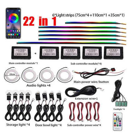 RGB LED Rainbow Remote Interior Lighting Auto Essentials - Auto Essentials - Guadsun - Mad Fly Essentials