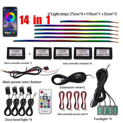 RGB LED Rainbow Remote Interior Lighting Auto Essentials - Auto Essentials - Guadsun - Mad Fly Essentials