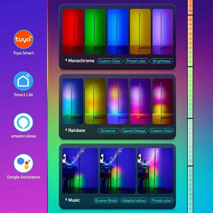 RGB LED Smart APP Remote Modern Floor Lamp - Floor Lamp - Elephantech - Mad Fly Essentials
