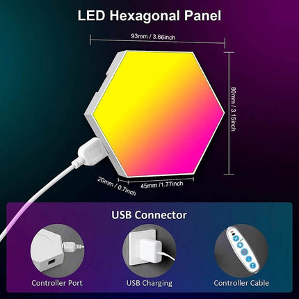 RGB Smart Hexagonal Color changing Wall LED Night Light - Mad Fly Essentials