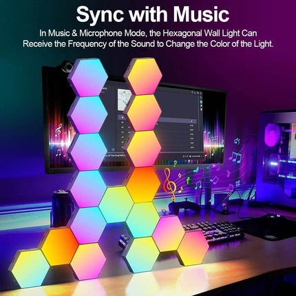 RGB Smart Hexagonal Color changing Wall LED Night Light - Mad Fly Essentials