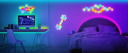 RGB Smart Hexagonal Color changing Wall LED Night Light - Mad Fly Essentials