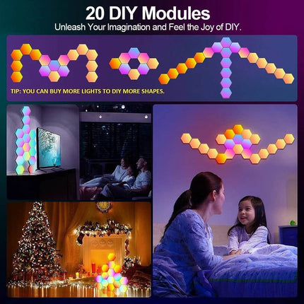 RGB Smart Hexagonal Color changing Wall LED Night Light - Mad Fly Essentials