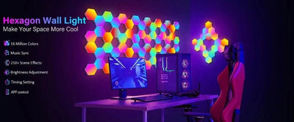 RGB Smart Hexagonal Color changing Wall LED Night Light - Mad Fly Essentials
