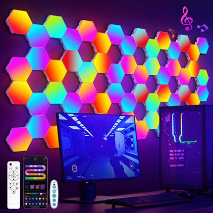 RGB Smart Hexagonal Color changing Wall LED Night Light - Mad Fly Essentials