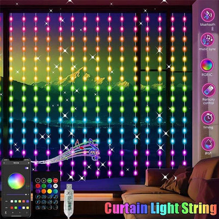 RGBIC Curtain APP Bluetooth Control String LED Fairy Light - LED Fairy Light - LEDIT - Mad Fly Essentials