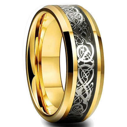 Ring 8mm Men Stainless Inlay Red Green Black Dragon Ring - Ring - Sonya - Mad Fly Essentials