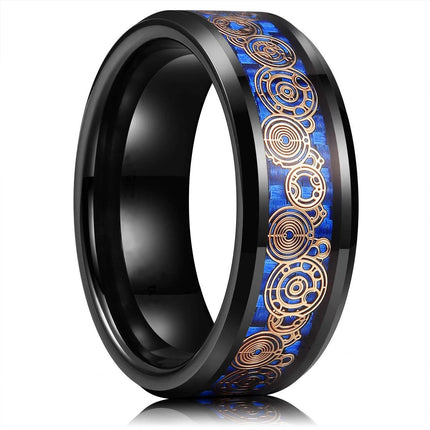 Ring 8mm Men Stainless Inlay Red Green Black Dragon Ring - Ring - Sonya - Mad Fly Essentials
