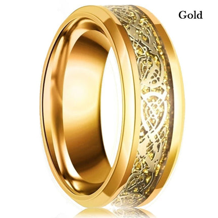 Ring 8mm Men Stainless Inlay Red Green Black Dragon Ring - Ring - Sonya - Mad Fly Essentials