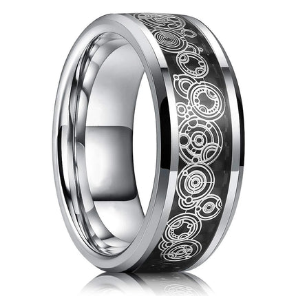 Ring 8mm Men Stainless Inlay Red Green Black Dragon Ring - Ring - Sonya - Mad Fly Essentials