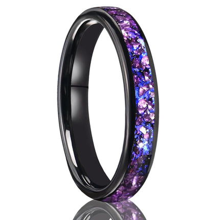 Ring Men Blue Opal Black Tungsten Wedding Ring - Ring - Minoy - Mad Fly Essentials