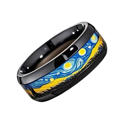 Ring Van Gogh Starry Night Stainless Wedding Band Jewelry - Ring - GATYZTORY - Mad Fly Essentials