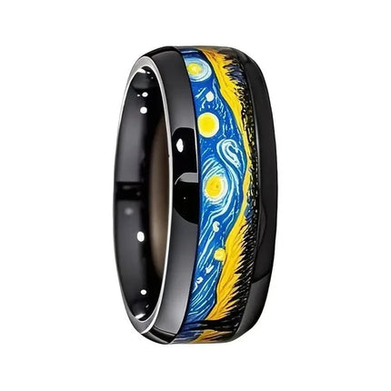 Ring Van Gogh Starry Night Stainless Wedding Band Jewelry - Ring - GATYZTORY - Mad Fly Essentials