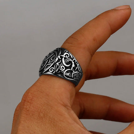Ring Viking Dragon Rune Stainless Steel Rings - Ring - Sonya - Mad Fly Essentials