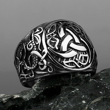 Ring Viking Dragon Rune Stainless Steel Rings - Ring - Sonya - Mad Fly Essentials