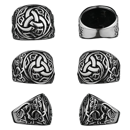 Ring Viking Dragon Rune Stainless Steel Rings - Ring - Sonya - Mad Fly Essentials