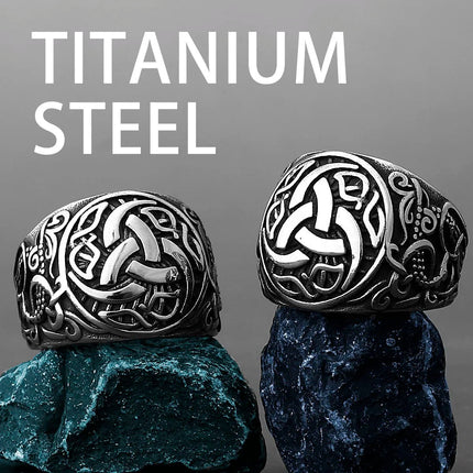 Ring Viking Dragon Rune Stainless Steel Rings - Ring - Sonya - Mad Fly Essentials