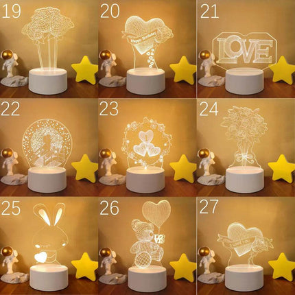 Romantic 3D Illusion LED Night Light - LED Night Light - Sallysun - Mad Fly Essentials