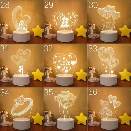Romantic 3D Illusion LED Night Light - LED Night Light - Sallysun - Mad Fly Essentials