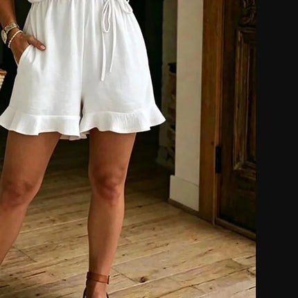 Romper Women Solid V-Neck Summer Jumpsuit - Romper - Jadoutin - Mad Fly Essentials