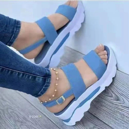Sandals Women Buckle Strap Fashion Wedge Footwear - Sandals - BKLD - Mad Fly Essentials