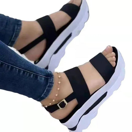 Sandals Women Buckle Strap Fashion Wedge Footwear - Sandals - BKLD - Mad Fly Essentials