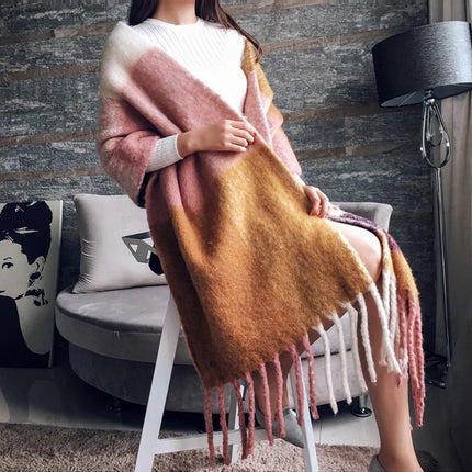 Scarf Women Fashion Warm Plaid Shawl - Scarf - Rose Gal - Mad Fly Essentials