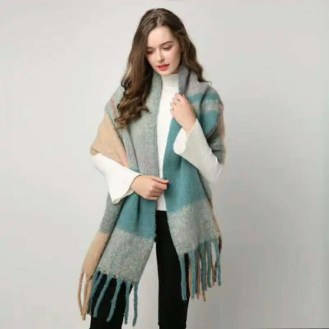 Scarf Women Fashion Warm Plaid Shawl - Scarf - Rose Gal - Mad Fly Essentials