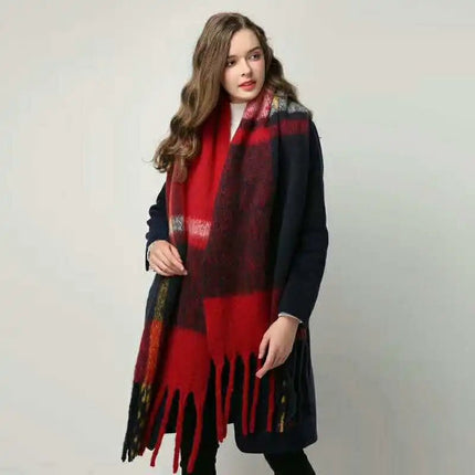 Scarf Women Fashion Warm Plaid Shawl - Scarf - Rose Gal - Mad Fly Essentials