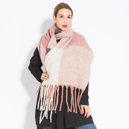 Scarf Women Fashion Warm Plaid Shawl - Scarf - Rose Gal - Mad Fly Essentials