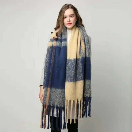 Scarf Women Fashion Warm Plaid Shawl - Scarf - Rose Gal - Mad Fly Essentials