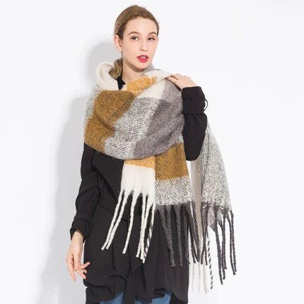 Scarf Women Fashion Warm Plaid Shawl - Scarf - Rose Gal - Mad Fly Essentials