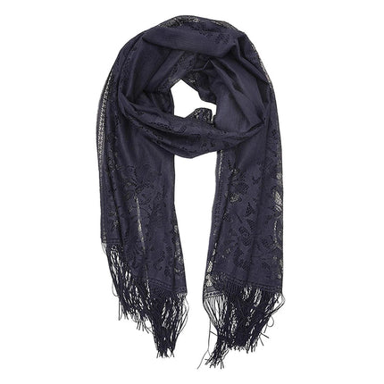 Scarf Women Pink Black Tassel Fringe Wrap - Scarf - SENAIFEI - Mad Fly Essentials