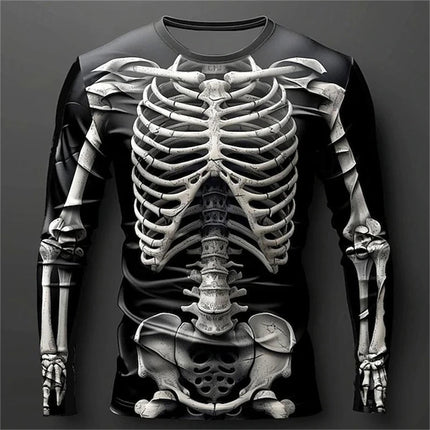 Shirt 3D Flame Skeleton Casual Long Tee - Shirt - JML - Mad Fly Essentials