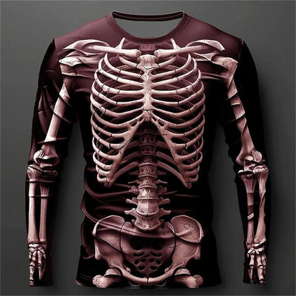 Shirt 3D Flame Skeleton Casual Long Tee - Shirt - JML - Mad Fly Essentials
