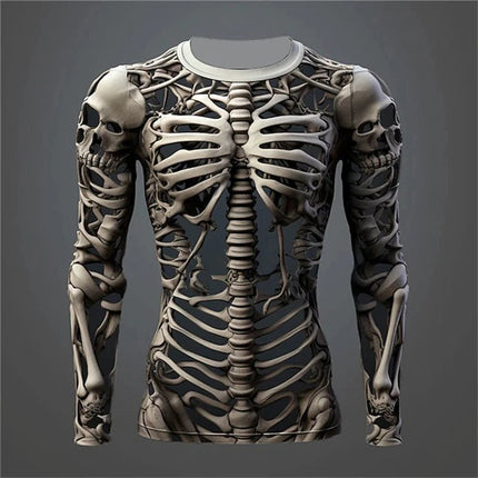 Shirt 3D Flame Skeleton Casual Long Tee - Shirt - JML - Mad Fly Essentials