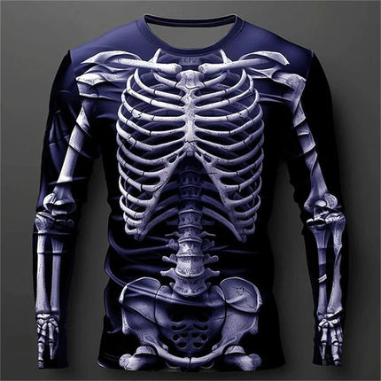 Shirt 3D Flame Skeleton Casual Long Tee - Shirt - JML - Mad Fly Essentials