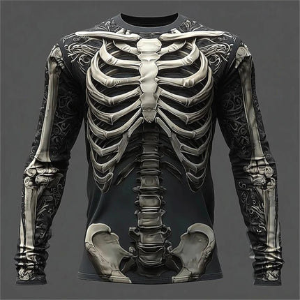 Shirt 3D Flame Skeleton Casual Long Tee - Shirt - JML - Mad Fly Essentials